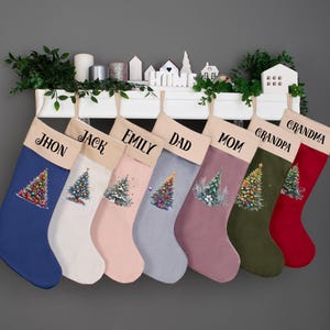 Christmas Tree Stocking Velvet,  Christmas Stocking, Christmas Gift for Family, Christmas Decoration Stocking,