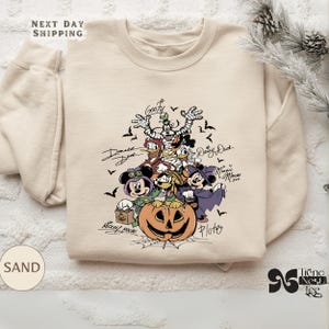 Mickey and Friends Halloween Pumpkin Sweatshirt, Retro Disney Trick or Treat Pullover, Disneyland Family Matching Halloween Pullover