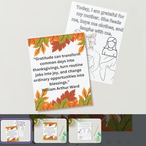 Caer en la gratitud Descarga digital Páginas para colorear imprimibles para niños.