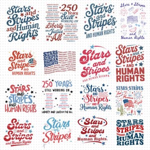 Stars and Stripes and Human Rights USA Flag Png, Subtle Anti Trump Png, Political Merch, Pro immigration Png, Anti ICE Png