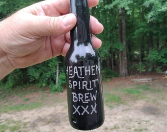 Heathen Spirit Brew Beer Bottle