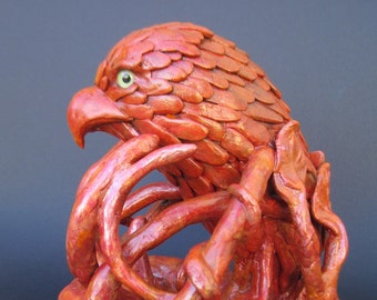 Fiery ... Hawk/Eagle/Falcon Mascot Statue Trophy/Award OOAK