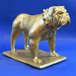 Godfather --- (4) Personalized Bulldog Mascot Figurines Trophy/Award with Spiked Collar ... 10% off ... Limited Time Offer
