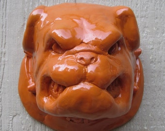 Orange Crusher Wall Mount Bulldog Head