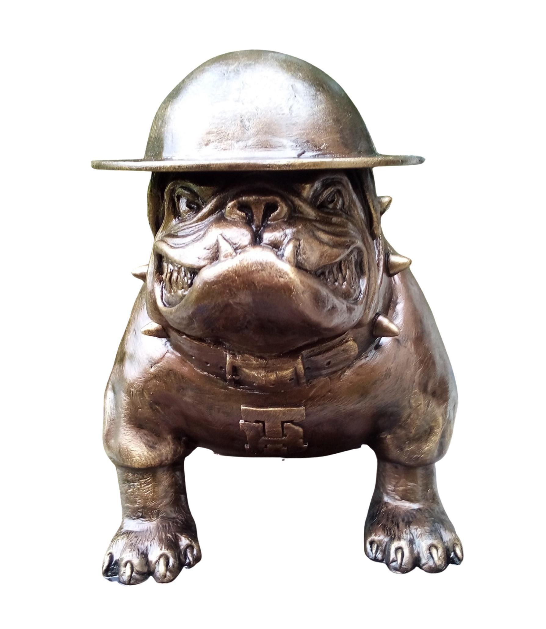 Boggiali(ボッジャリ)金属製鹿の置物 アゲート(瑪瑙)台座付き Sargeant Dawg  Military Style Life Size English Bulldog Mascot