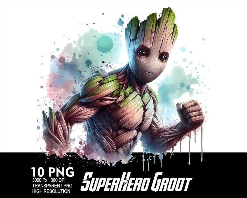 Superhero Groot 10 PNG Mouse Design for Sublimation Png 300DPI High ...
