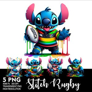 Point Rugby 5 PNG Design pour sublimation Png 300 DPI haute résolution Png Tshirt Mug Tumpler Stitch Kids Design Rugby Stitch