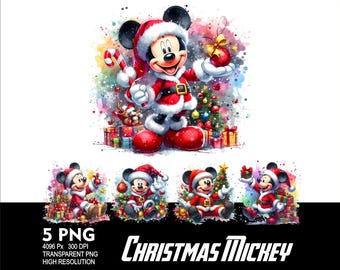 Christmas Mickey 5 PNG Design for Sublimation Png 300DPI High Resolution Png Tshirt Mug Tumpler Mouse Design