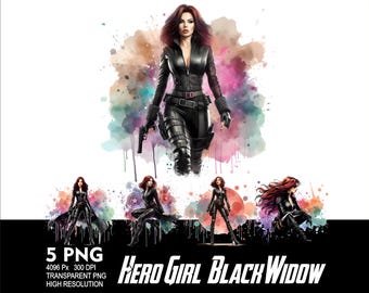 Superhero B-Widow 5 PNG Mouse Design for Sublimation Png 300DPI High Resolution Png Tshirt Mug Tumpler Woman Hero Design Png