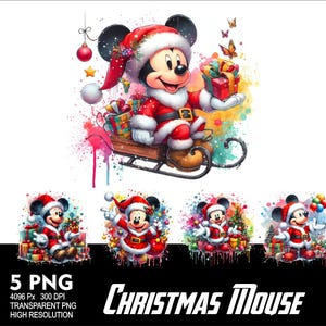 Christmas Mouse 5 PNG Design for Sublimation Png 300DPI High Resolution Png Tshirt Mug Tumpler Mouse Design