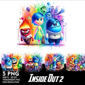 Cartoon Inside Out 5 PNG Mouse Design for Sublimation Png 300DPI High Resolution Png Tshirt Mug Tumpler Cartoon Design Png
