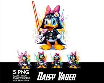 StarWars Daisy 5 PNG Design WaterColor Sublimation Png 300DPI High Resolution Png Tshirt Mug Tumpler StarWars Duck Design