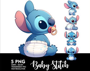 Baby Stitch 5 PNG Design Sublimation Png 300DPI High Resolution Png Tshirt Mug Tumpler Sticker Png Stitch Baby Design