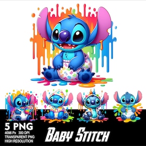 Baby Stitch 5 PNG Design Sublimation Png 300DPI High Resolution Png Tshirt Mug Tumpler Sticker Png Stitch Baby Design