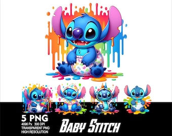 Baby Stitch 5 PNG Design Sublimation Png 300DPI High Resolution Png Tshirt Mug Tumpler Sticker Png Stitch Baby Design