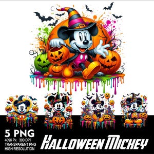 Halloween Mickey 5 PNG Design für Sublimation Png 300DPI Hochauflösende Png Tshirt Tasse Tmpler Maus Design