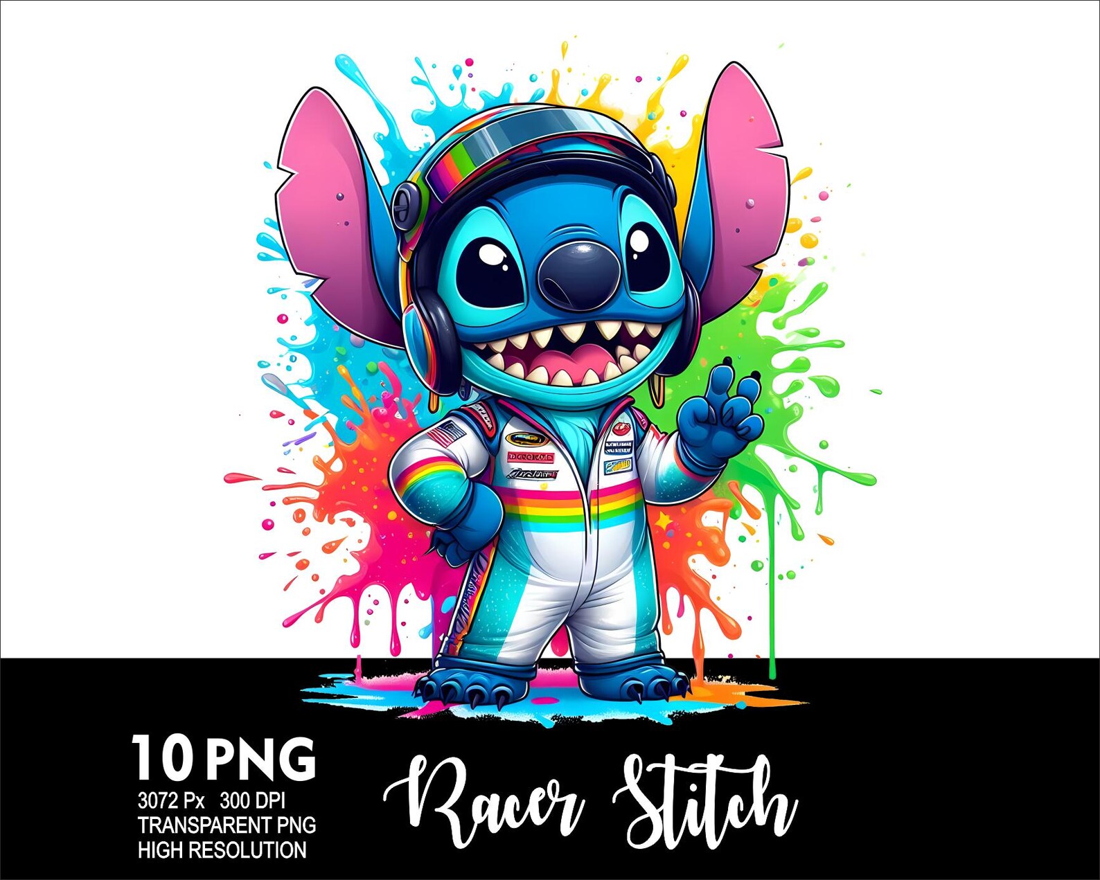 Stitc Racing Deviantart Racer Stitch 10 PNG Design for Sublimation Png 300DPI High Resolution ...