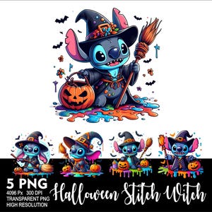 Halloween Stitch Witch 5 PNG Design for Sublimation Png 300DPI High Resolution Png Tshirt Mug Tumpler Stitch Halloween Design