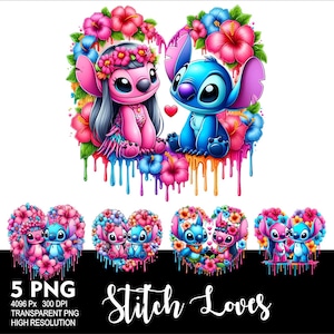 Loves Pink Stitch 5 PNG Design for Sublimation Png 300DPI High Resolution Png Tshirt Mug Tumpler Pink Stitch Girl Design