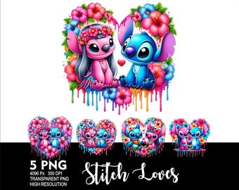 Loves Pink Stitch 5 PNG Design for Sublimation Png 300DPI High Resolution Png Tshirt Mug Tumpler Pink Stitch Girl Design