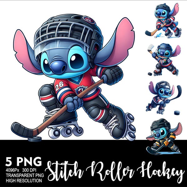 Stitch Hockey Roller Skates 5 PNG Design for Sublimation Png 300DPI High Resolution Png Tshirt Mug Tumpler Sticker Png Hockey Stitch Design