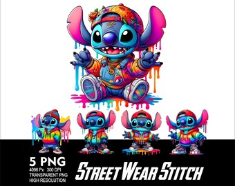 Streetwear Stitch 5 PNG Design WaterColor Sublimation Png 300DPI High Resolution Png Tshirt Mug Tumpler Streetwear Stitch Design