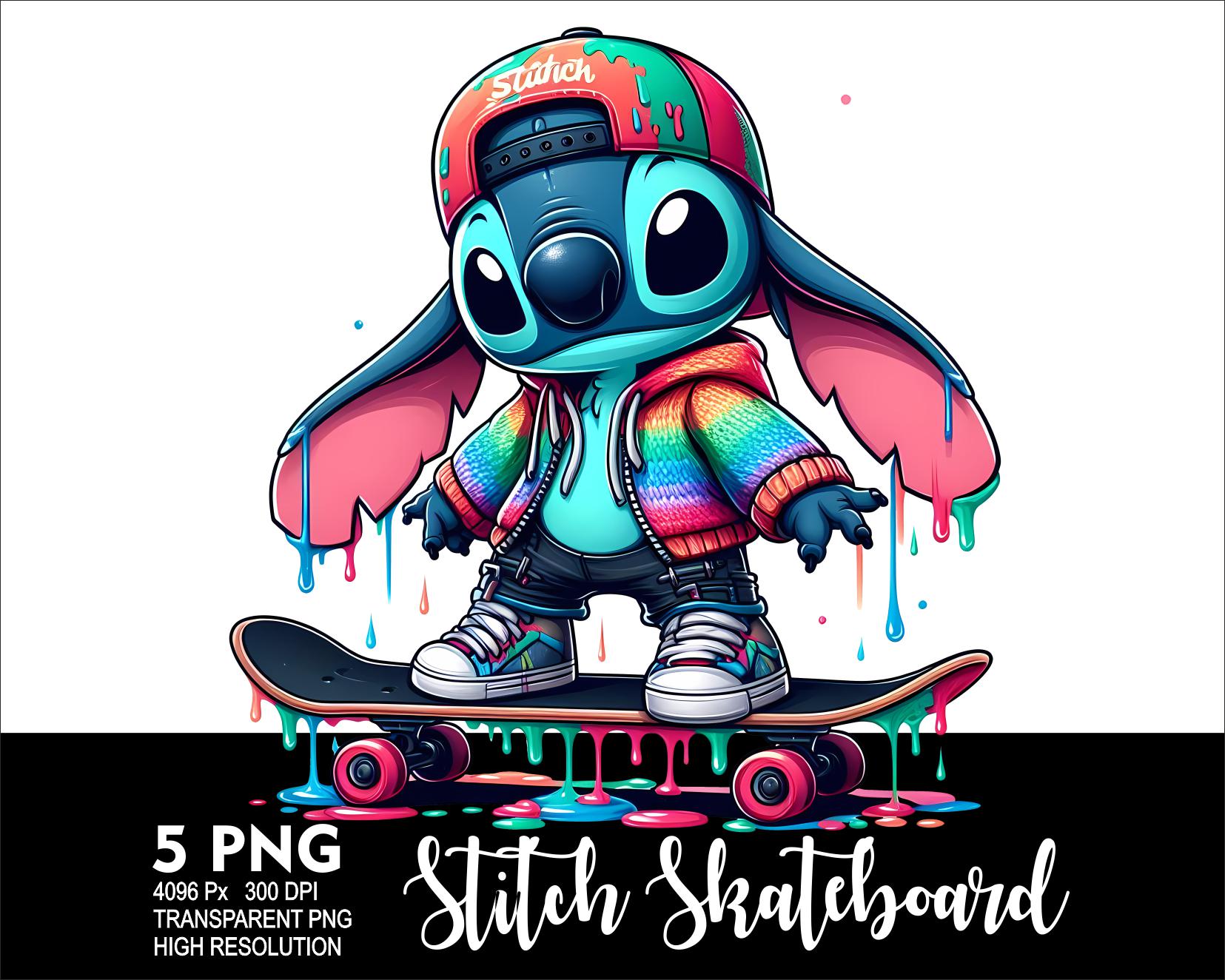 ☆NCT 着用☆【GIRL SKATEBOARDS】☆STITCH TEXT LOGO CA.P☆ Stitch Skateboard Streetwear 5 PNG Design for Sublimation