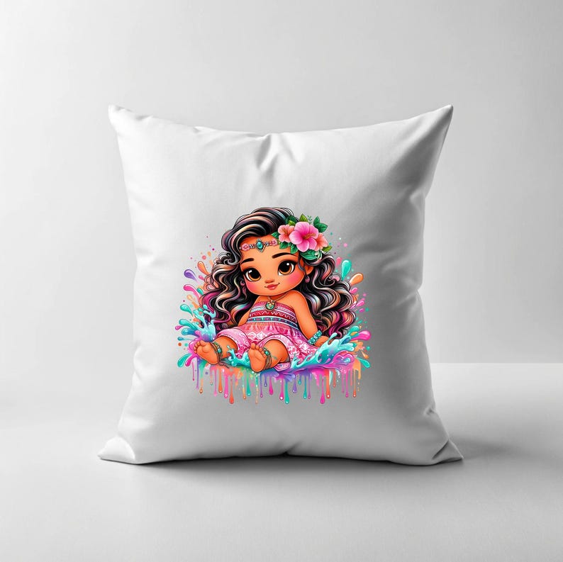 Prinsessan Vaiana Baby 5 PNG Design Sublimering Png 300 DPI Högupplöst Png T-shirt Mugg Tumpler Klistermärke Png Vaiana Prinsessdesign bild 9