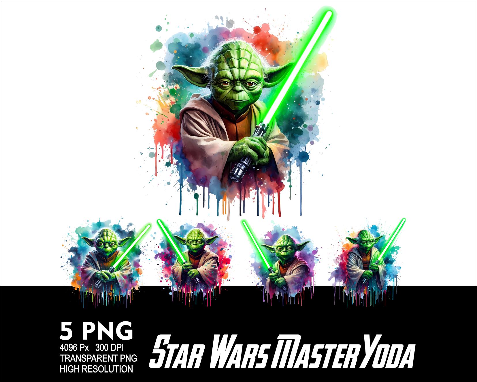Star Wars Master Jedi 5 PNG Design for Watercolor Sublimation Png ...