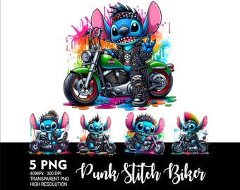 Punk Stitch Biker 5 PNG Design for Sublimation Png 300DPI High Resolution Png Tshirt Mug Tumpler Stitch Streetwear Design
