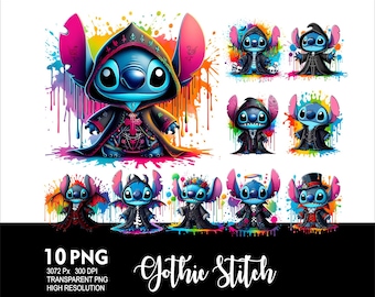 Gotische steek 10 png-ontwerp voor sublimatie png 300 dpi hoge resolutie png-t-shirtmok Tumpler-steek gotisch ontwerp
