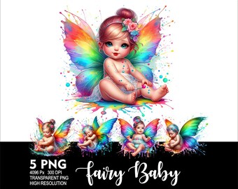 Fairy Baby 5 PNG Design for Sublimation Png 300DPI High Resolution Png Tshirt Mug Tumpler Baby Fairy Design