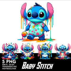 Stitch Baby 5 PNG Design Sublimation Png 300DPI High Resolution Png Tshirt Mug Tumpler Sticker Png Baby Stitch Design