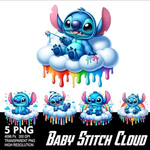 Baby Stitch Cloud 5 PNG Design Sublimation Png 300DPI High Resolution Png Tshirt Mug Tumpler Sticker Png Stitch Baby Design
