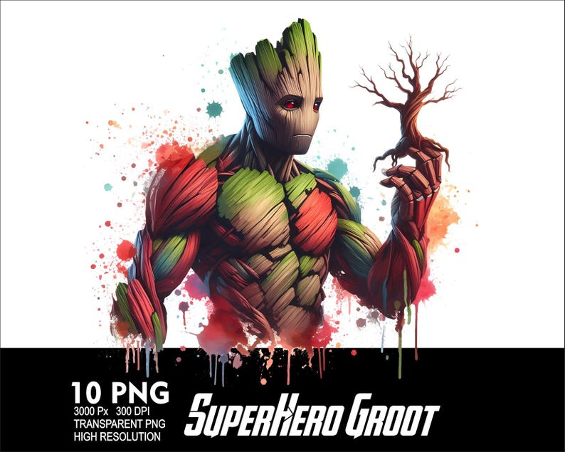 Superhero Groot 10 PNG Mouse Design for Sublimation Png 300DPI High ...