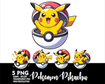 Cartoon Baby Pikachu 5 PNG Pikachu Design for Sublimation Png 300DPI High Resolution Png Tshirt Mug Tumpler