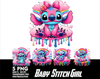Stitch Baby Girl 5 PNG Design Sublimation Png 300DPI High Resolution Png Tshirt Mug Tumpler Sticker Png Baby Stitch Design