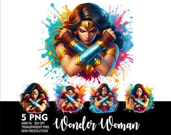 Superhero Girl W-Woman 5 PNG Baby Costume Design for Sublimation Png 300DPI High Resolution Png Tshirt Mug Tumpler Girl Super Hero Design