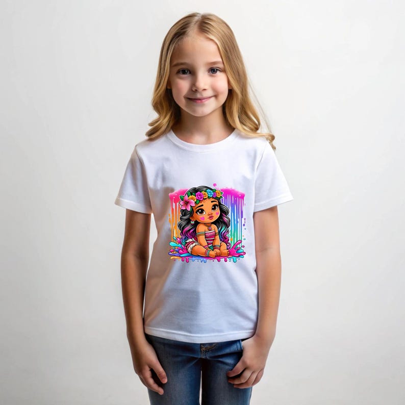 Prinsessan Vaiana Baby 5 PNG Design Sublimering Png 300 DPI Högupplöst Png T-shirt Mugg Tumpler Klistermärke Png Vaiana Prinsessdesign bild 8
