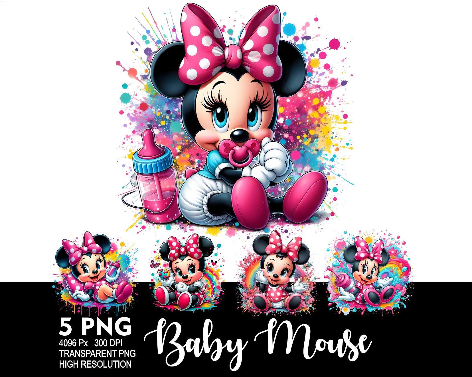 Minnie Maus Rosa Baby Mädchen Schnullerkette