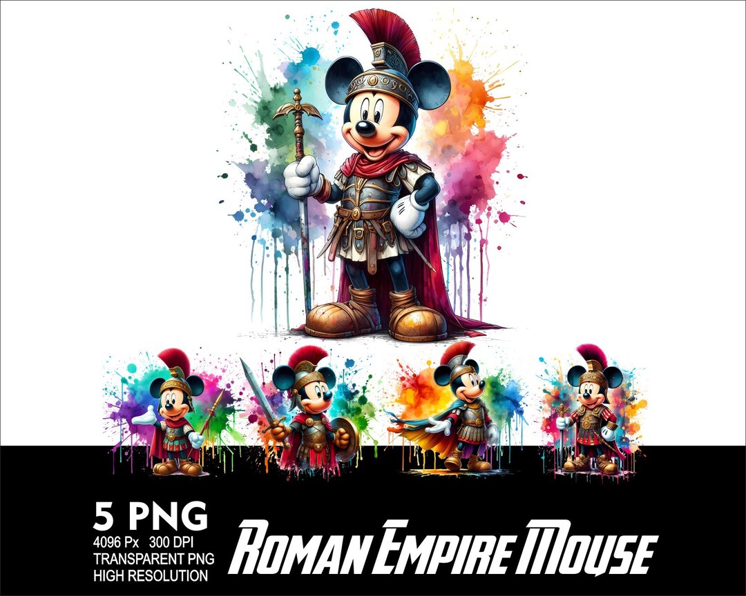 Mickey Mouse Rome Roman Empire Mickey 5 PNG Design for Sublimation Png 300DPI High ...