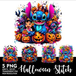 Halloween Stitch 5 PNG Design for Sublimation Png 300DPI High Resolution Png Tshirt Mug Tumpler Stitch Design