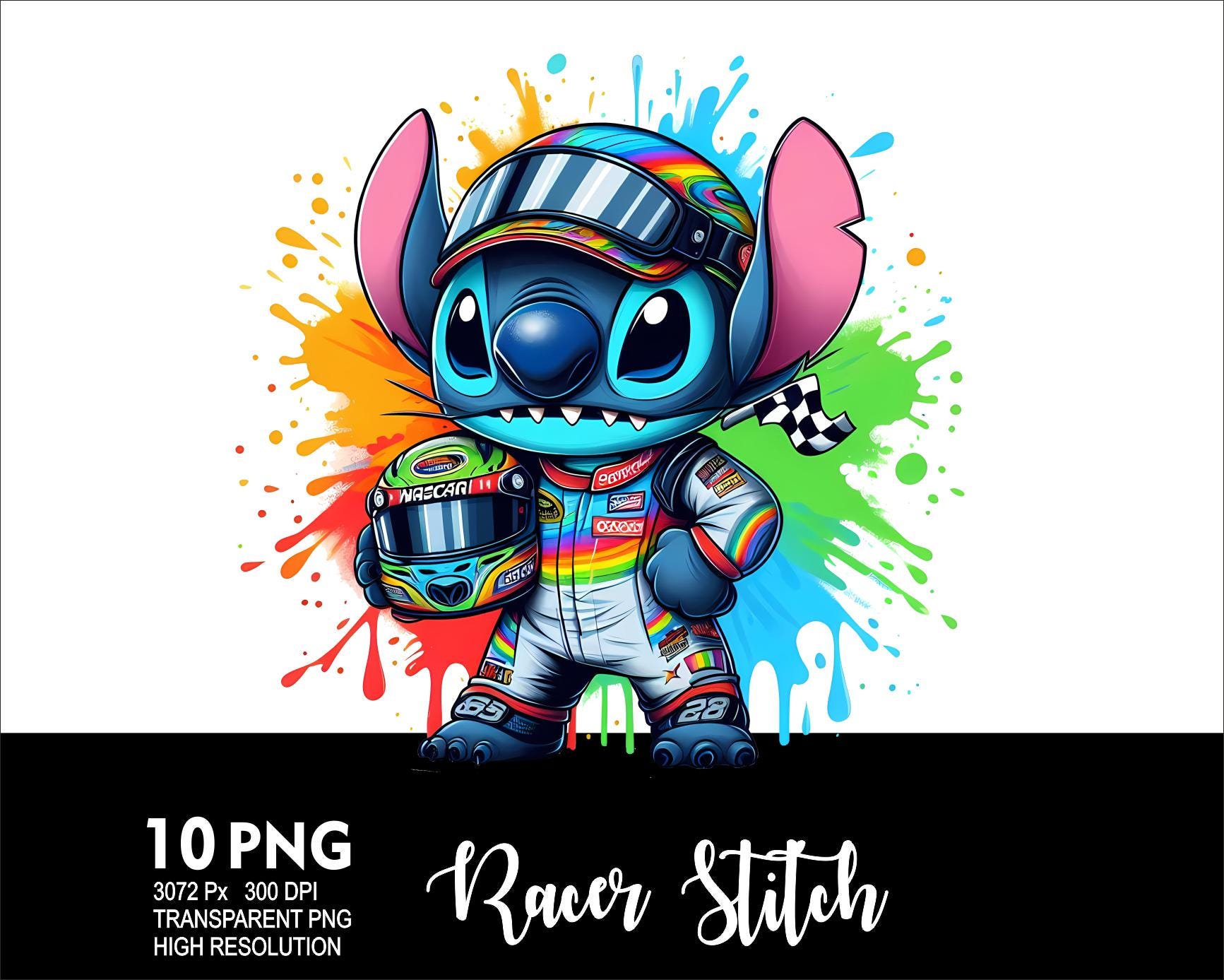 Stitc Racing Deviantart Racer Stitch 10 PNG Design for Sublimation Png 300DPI High Resolution ...