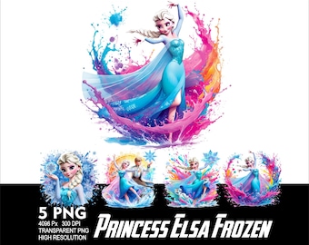Prinsessan Elsa Frost 5 PNG-design sublimering png 300 dpi högupplöst png t-shirtmugg tumpler-klistermärke png prinsessan Elsa-design