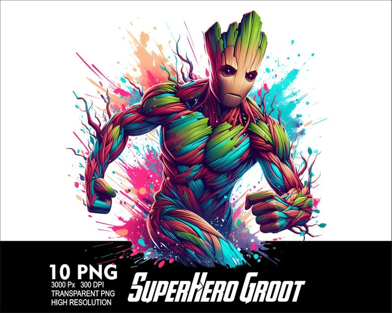 Superhero Groot 10 PNG Mouse Design for Sublimation Png 300DPI High ...