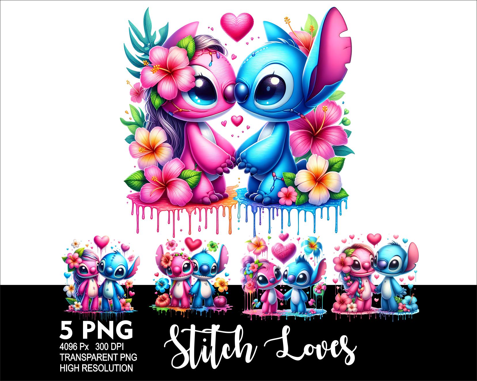 Loves Stitch 5 PNG Design for Sublimation Png 300DPI High Resolution Png Tshirt Mug Tumpler Stitch Girl Design