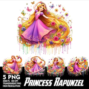 Princess Rapunzel 5 PNG Design Sublimation Png 300DPI High Resolution Png Tshirt Mug Tumpler Sticker Png Cartoon Rapunzel Princess Design