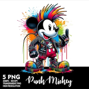 Punk Mouse 5 PNG Design for Sublimation Png 300DPI High Resolution Png ...