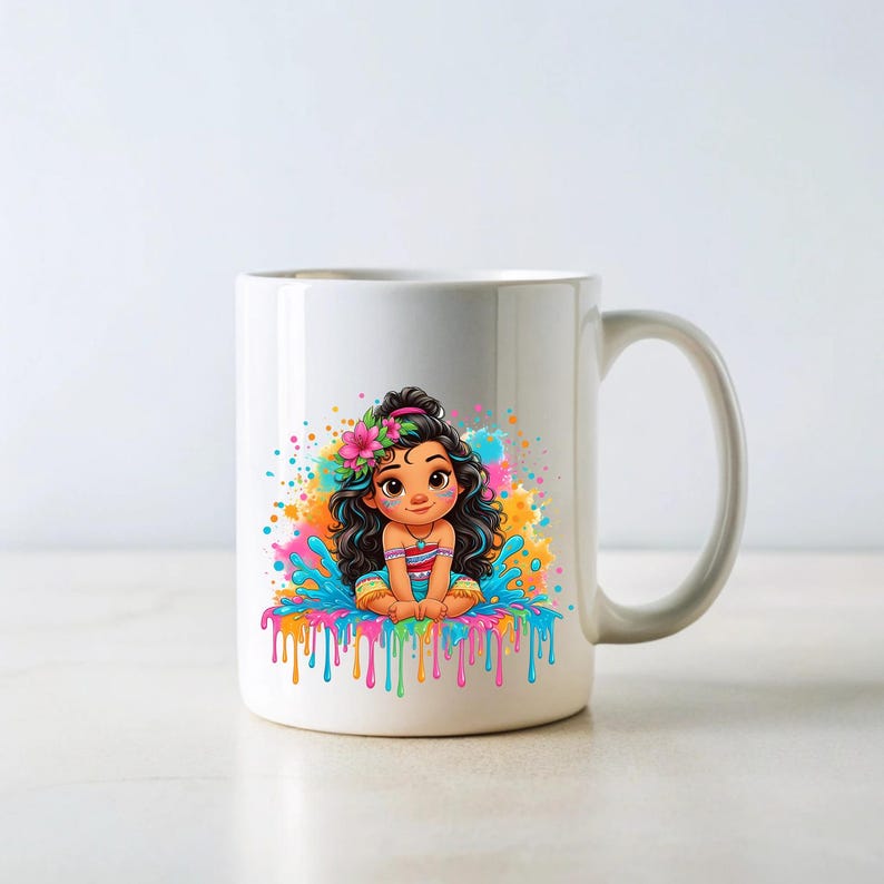 Prinsessan Vaiana Baby 5 PNG Design Sublimering Png 300 DPI Högupplöst Png T-shirt Mugg Tumpler Klistermärke Png Vaiana Prinsessdesign bild 10