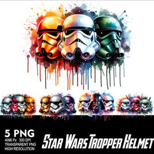 Star Wars Strom Tropper 5 PNG-design för akvarell sublimering PNG 300 DPI högupplöst PNG T-shirtmugg Tumbler Starwars hjälmar design